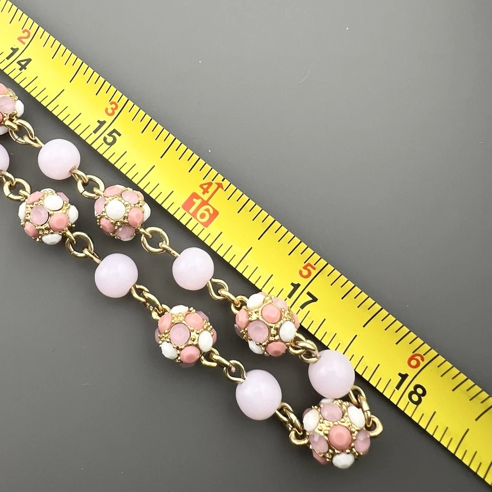 Talbots Beaded Necklace Gold Tone Glass Beads Opera 36” - Image 3 of 4