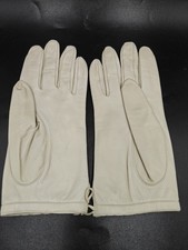 Vintage Miss Aris Womens Off White Leather Driving Gloves WPL 8931 Size 7