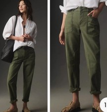 Anthropologie Pilcro The Wanderer Pants Size 28 Moss Green With Stretch