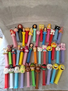 Lot Of 46? Vintage PEZ Dispensers Winnie Pooh, Princesses, Emoji, Christmas 