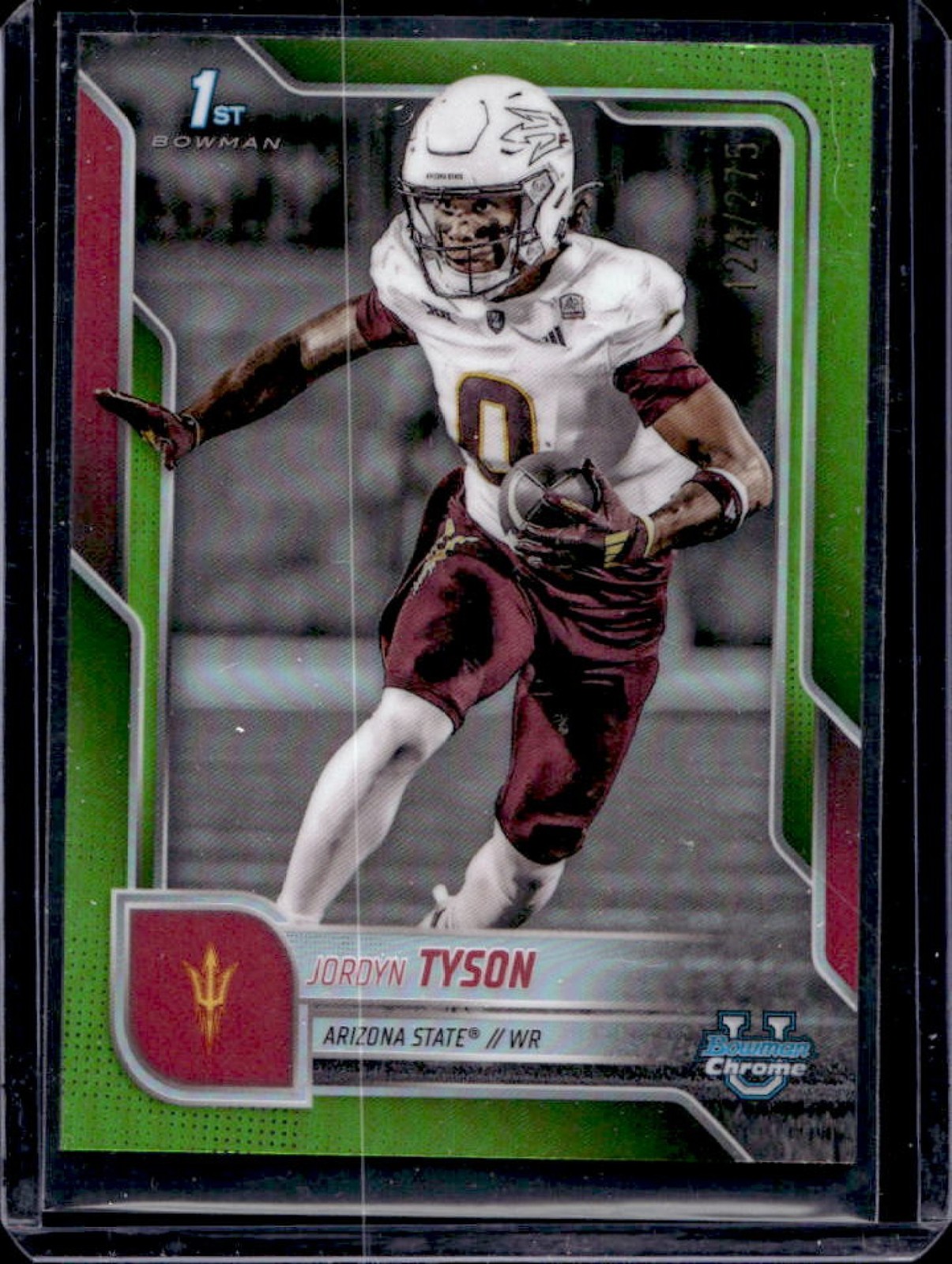 2025 Bowman Chrome U Jordyn Tyson Lime Green Refractor 1st #124/275