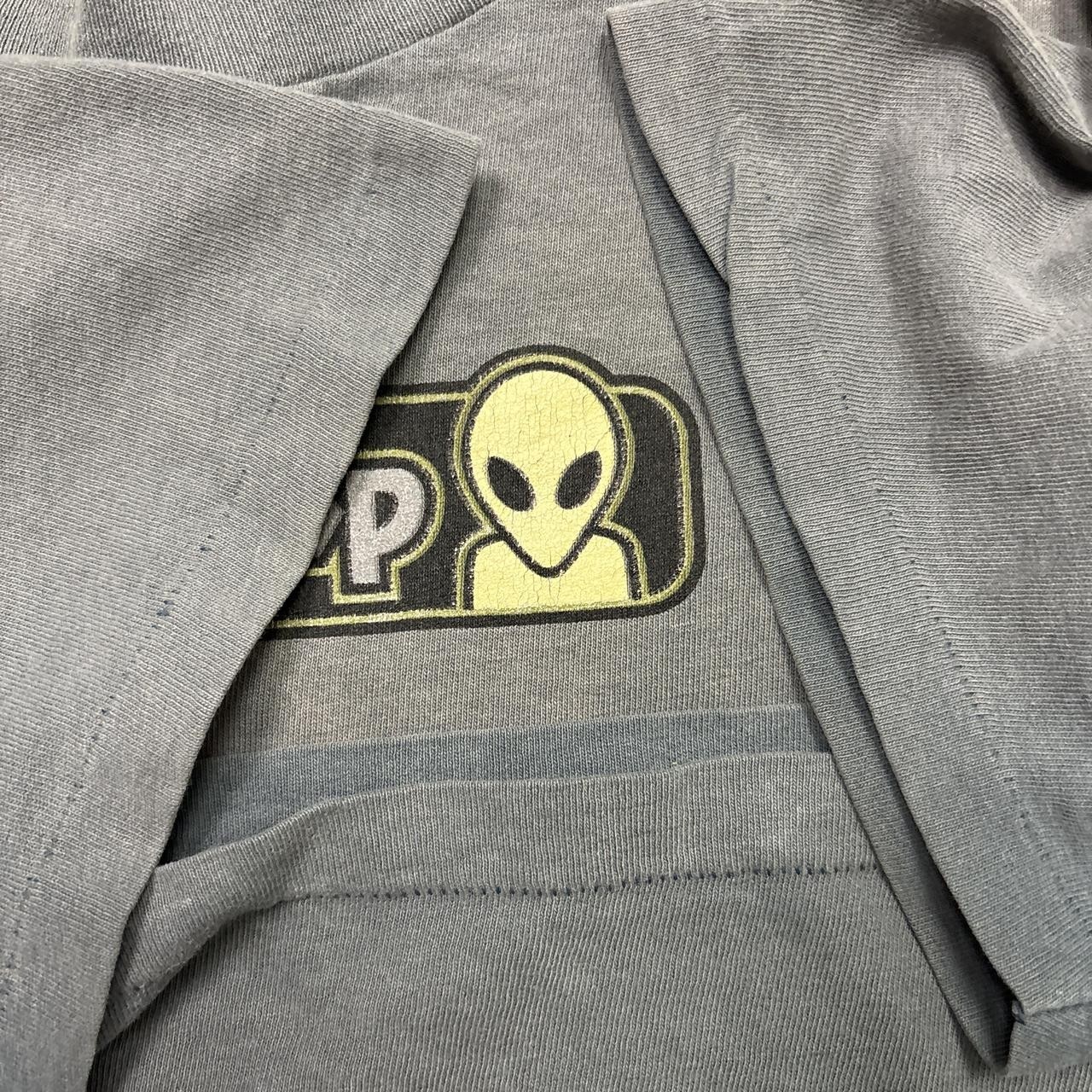 Vintage Alien Workshop Shirt Mens Large 90s Skate Single Stitch Gray Faded Dill