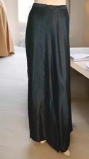 Vintage 1970s CAMPUS CASUALS OF CALIFORNIA Black Rayon Satin Maxi Skirt Size 8