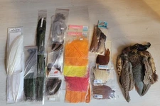 23 packages of feathers for fly tying peacock ostrich hackles wing materials