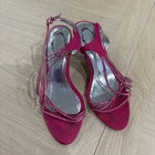 Debut Ladies Pink Heel Shoe With Strap Details Size 6 /39 Heel 8.5cm