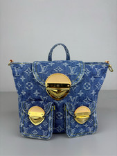 Louis Vuitton Venice Monogram denim fabric leather Backpack blue mini