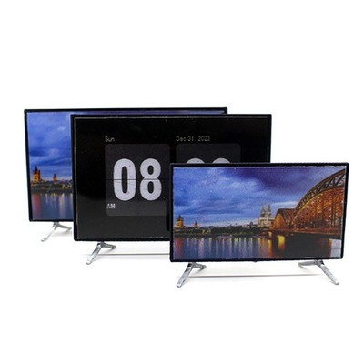 1 Piece Dollhouse DIY Wide Screen Television With Bracket Base Flat-Panel LCD TV
