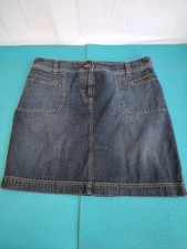 NY Jeans New York Company Women's Straight Denim Mini Skirt Blue Cotton Size 18