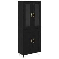 Highboard 2-Teilig In Schwarz Und Eichen-Optik Aus Holzwerkstoff