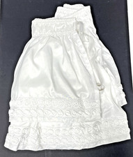 New Twin/Full Bed Skirt White Flowers Elastic Wrap Dust Ruffle 15 Inch