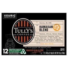 Tully's Coffee Hawaiian Blend Keurig 12 Count Pack of 1