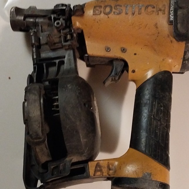 Bostitch roofing Coil Nailer Yellow Black Pneumatic Nail Gun