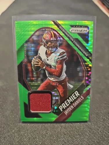 2025 Panini Jayden Daniels Prizm Neon Green Pulsar PJY-JDA Patch Washington