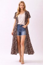 Knox Rose Floral Shortsleeve Maxi Dress Duster Kimono Large