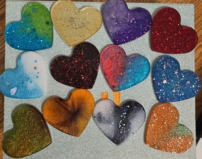 Set Of 12 Taylor Swift Inspired  Handmade Heart Resin Coasters ERAS Tour 