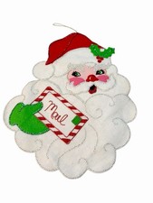 Vintage 1960 s Bucilla Jeweled Letters to Santa, Felt Christmas Wall Hanging