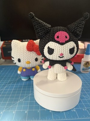 Kuromi Kawaii 3D Printed Figure Cute Textured Decor Handmade Style