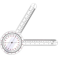 Goniometer 12 inch, Transparent Orthopedic Angle Ruler Plastic Goniometer, 360