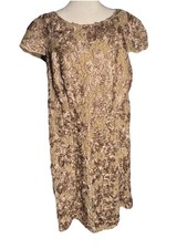 Alex Evenings Taupe/champagne Dress Cocktails Wedding Holidays Size 20W NWT