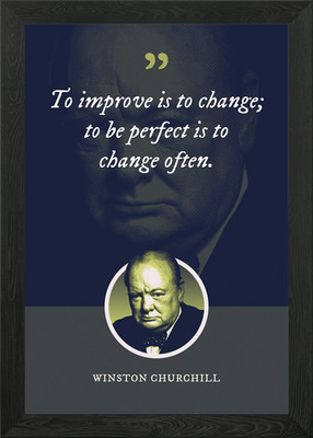 To improve is to change Gerahmtes Wandbild Poster Leinwandbild Bild