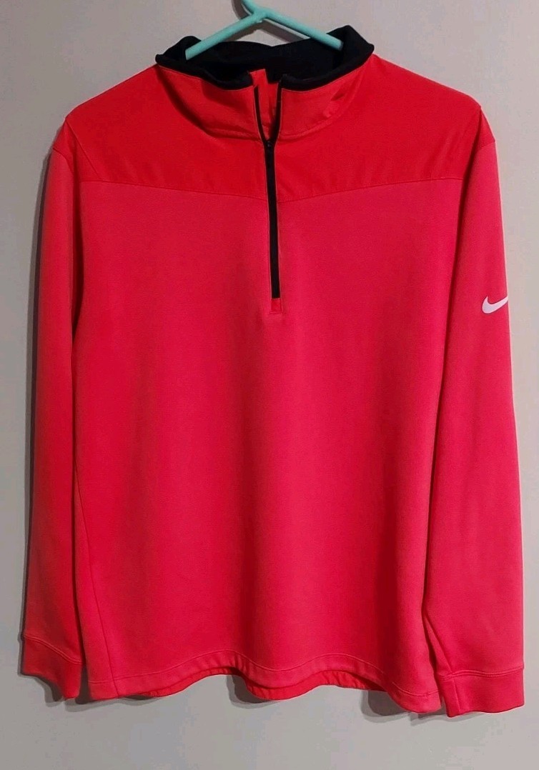 Dri Fit Women's Red Long Sleeve Quarter Zip!! Size Large!!