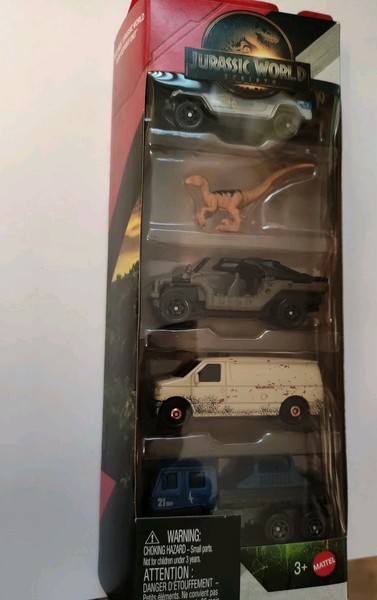 Matchbox Jurassic World Rebirth 5 Pack 1:64 Modellauto 5Er Set Explorer Jeep Ovp-image