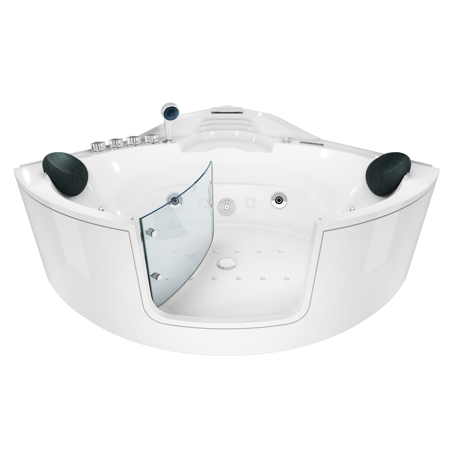 Bañera de hidromasaje AcquaVapore bañera de hidromasaje bañera de esquina W60H-TH 140x140 cm con puerta