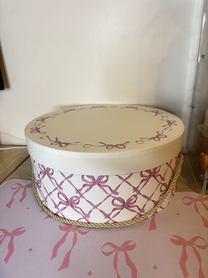 Tk Maxx Schleife runde Hutschachtel / Aufbewahrung / Geschenkbox rosa Schleife Homesense