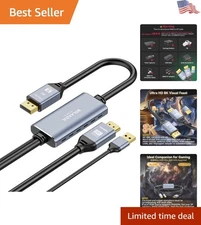 HDMI 2.1 to DisplayPort Adapter - Uni-Directional 2M Cable, 8K@30Hz & 4K@120Hz