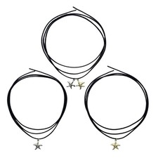 Unique Black Ties Up Rope Chain Adjustable Y2K Choker Neklace Jewelry
