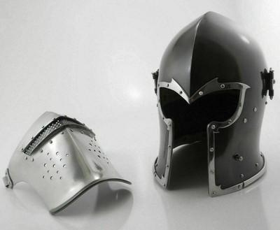 Silver Black Barbuta ~ Medieval Knight Armor 18g Mild Steel Helmet best gift