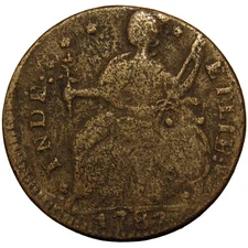 1787 CONNECTICUT COPPER  ~  DRAPED BUST LEFT, WORN BUT VERY READABLE EXAMPLE