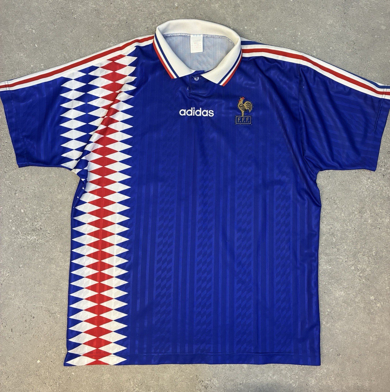 Vintage France 1994-96 adidas home shirt original XL Blue Les Blues 90s Football