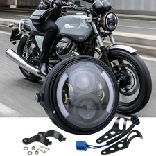 LED FARO FANALE ANTERIORE Per GUZZI 750 V7 MOTO CAFE CLASSIC luce del segnale 