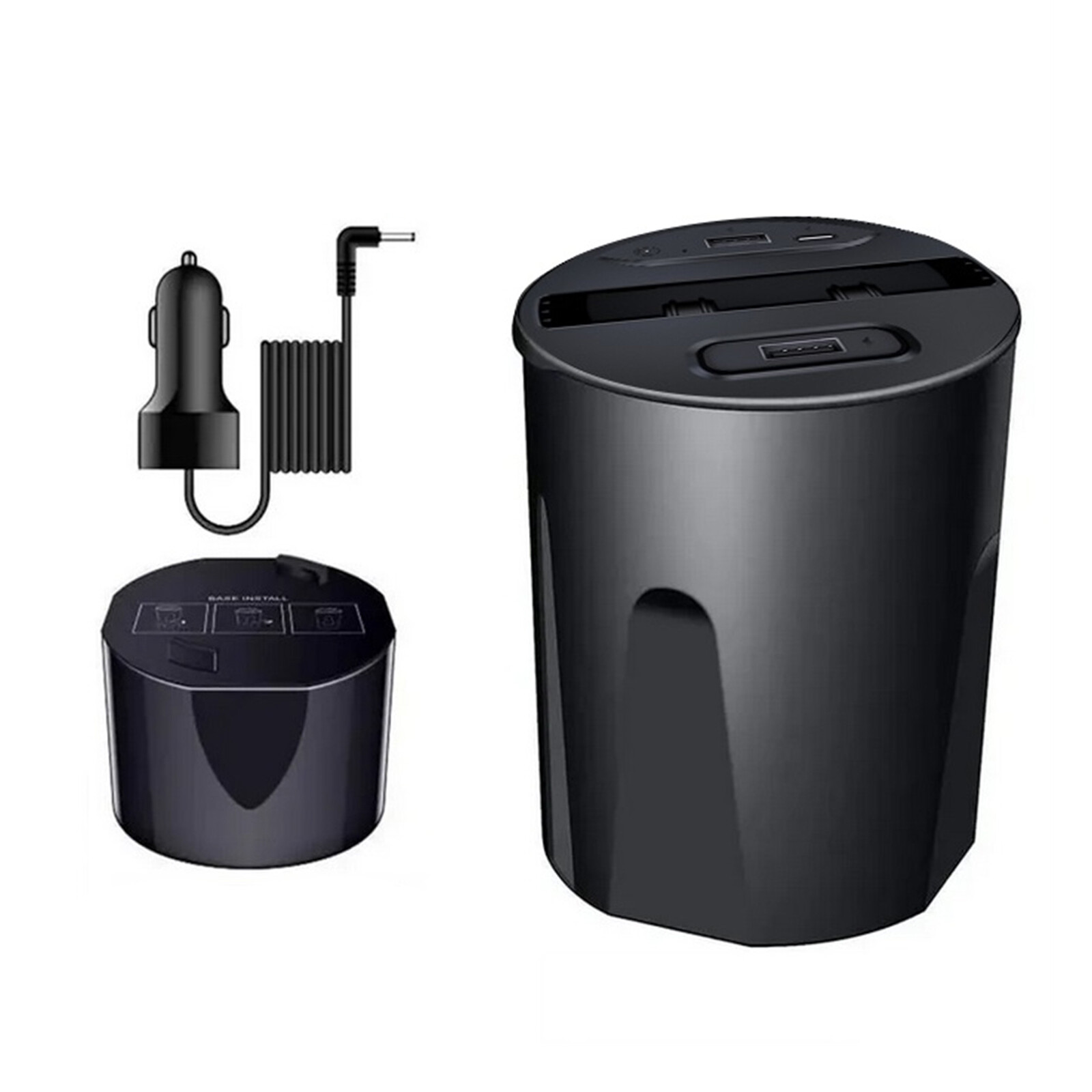 15W Black Wireless Car Charger Cup Holder Compatible with iPhone XR 12 13