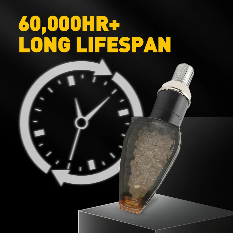 For BMW 1997-2001 F650 Amber LED Motorcycle Turn Signal Indicator Blinker Lights - Image 4 of 4