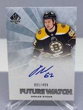 21-22 Oskar Steen /499 #RFWA-OS Boston Bruins SPA Retro Future Watch Auto