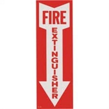 Self Adhesive Vinyl Fire Extinguisher Arrow Sign 4"x12" Highest Quality