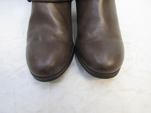 Bussola Size 38 EUR Brown Leather Buckle Zip 8" Shaft Ankle Fashion Boots Bootie - Picture 6 of 20