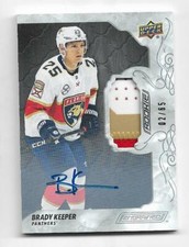 2019-20 UD ENGRAINED PREMIUM ROOKIE AUTOGRAPH EBONY: #70 KEEPER RC, FLA, #02/65