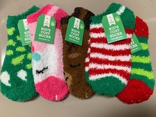 Set of 5 Five Fuzzy Socks for Kids 7-8.5 or Toddlers 5-6.5 , NWT