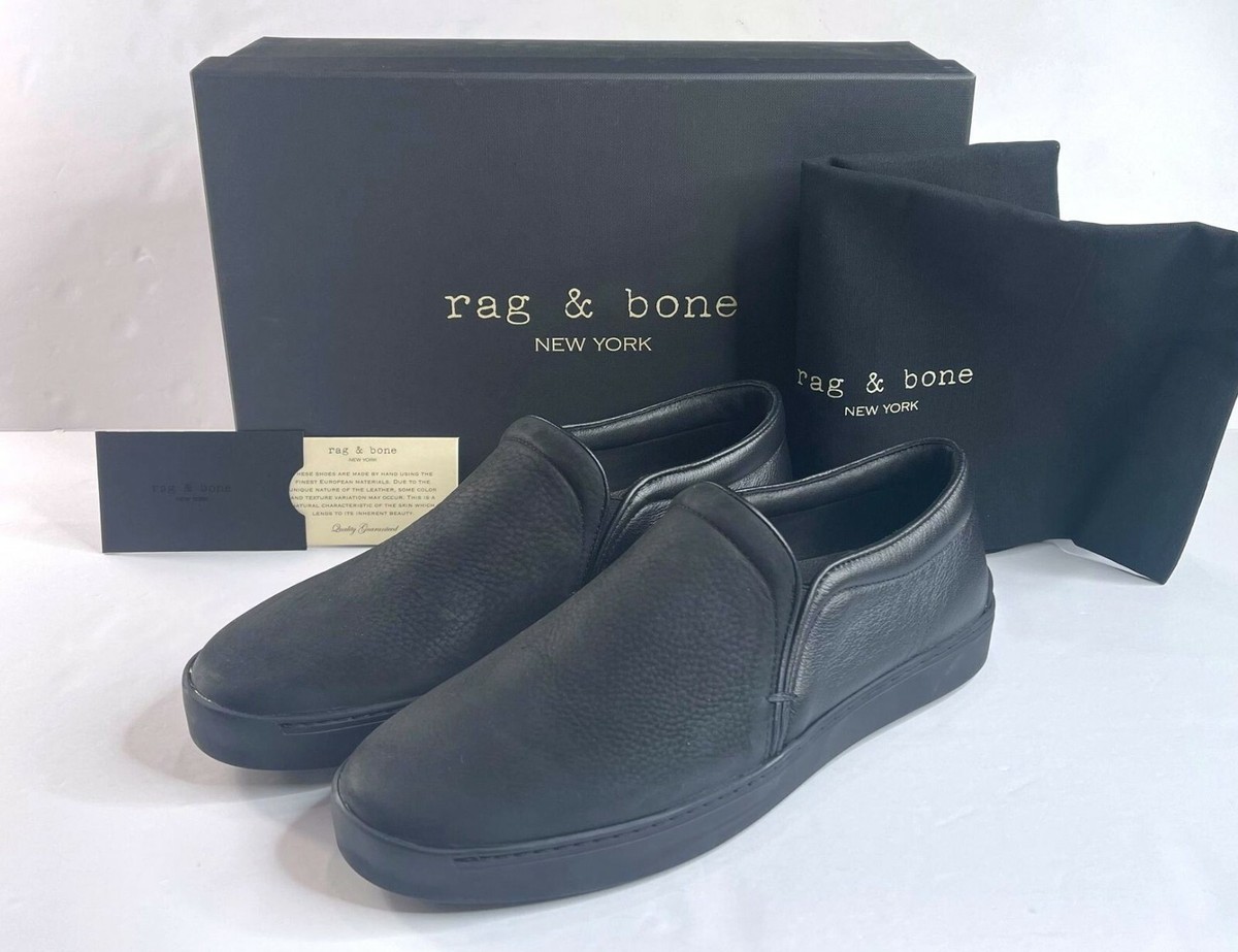 rag & bone New York Kent Black Matte Leather Slip On