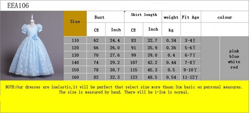 Fancy Kids Flower Girls Dress Formal Wedding Bridesmaid Princess Prom Party Gown - Picture 20 of 34
