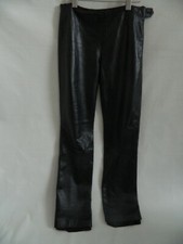 Moda International Black Genuine Leather Pants Womens Size 2 Lined