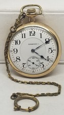FAPW113 1917 G.F. Hampden Pocket Watch, Grade 115, Size 16s, 21 Jewels, Works.