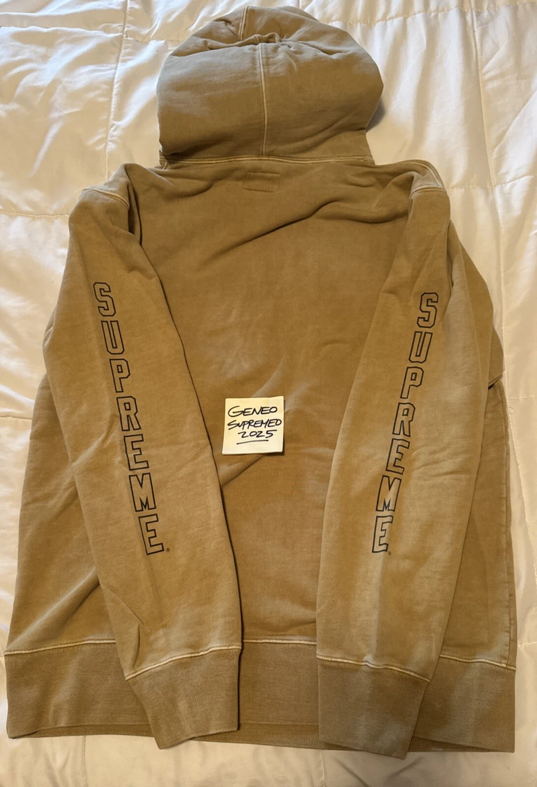 Sweat à capuche homme Supreme Overdyed Box Logo taille XL doré excellent état
