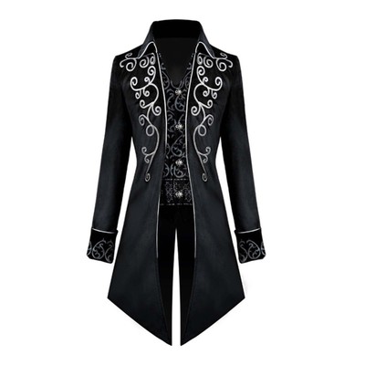 Fashion Mens Steampunk Jacket Retro Tailcoat Gothic Frock Coat Party Jacket New