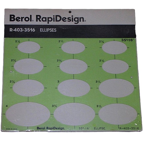 Berol Rapidesign Template Set - 8PC Extra Large Ellipse Set - R-403 Series (NOS) - Picture 2 of 9