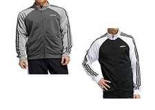 Adidas Men's Essentials 3 Stripe Tricot Track Jacket Black/White Size S FI8174