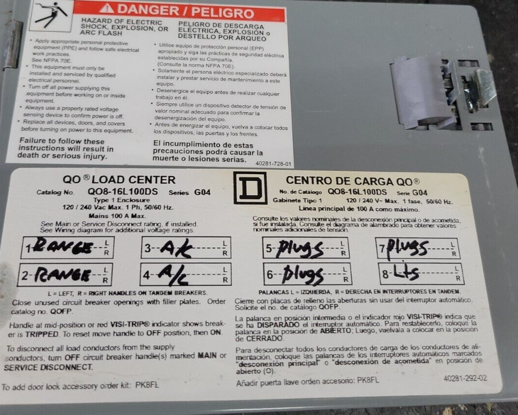 1 Square D QO816L100DS QO Load Center eBay